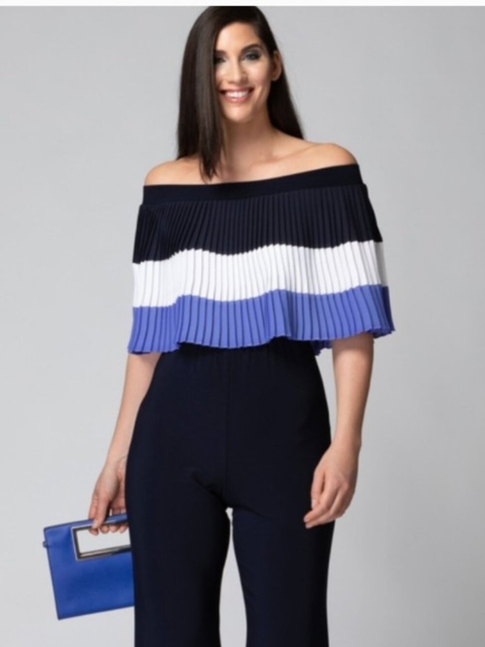 Joseph Ribkoff Color Block Blue Jumpsuit